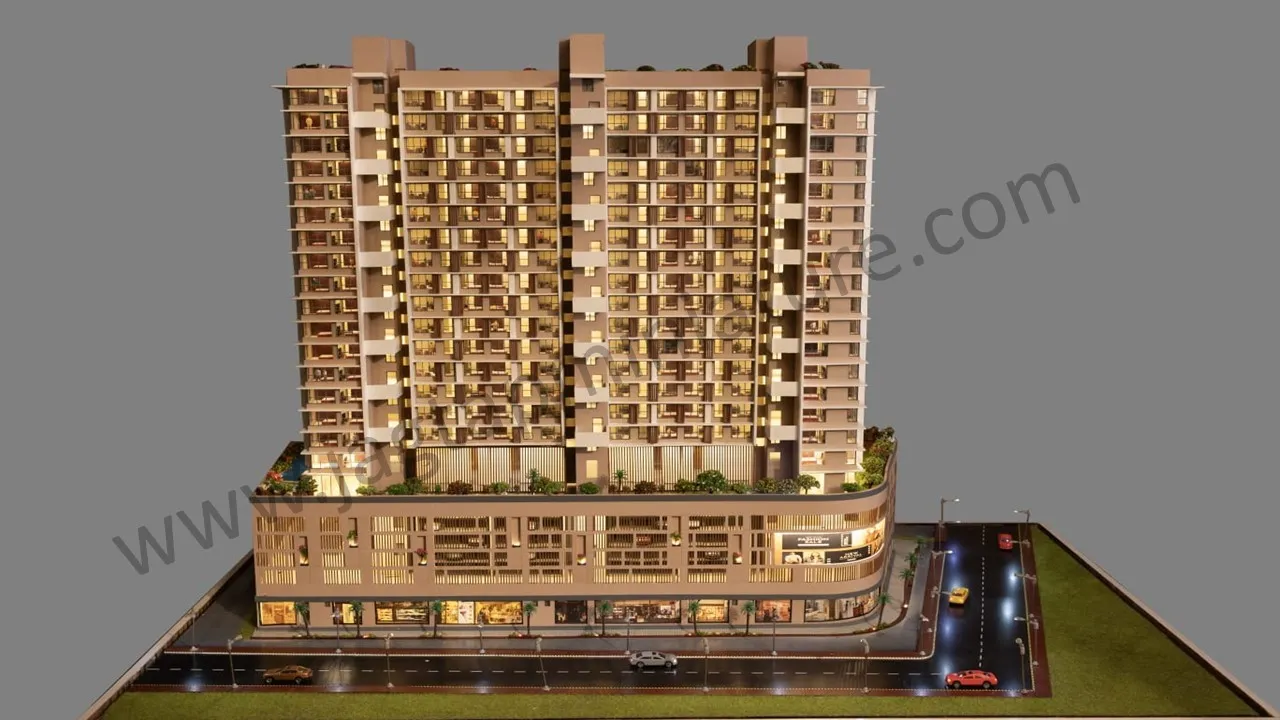 Detailed 3D scale model of Bhandup residential building by leading scale model company in Mumbai